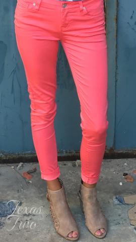 Coral Solid Jeggings